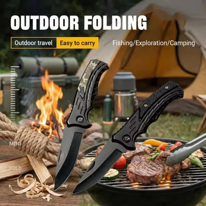 Fine Stainless Steel Folding Pocket with Sharp Edge Multifunctional Utility Tool for Camping BBQ and Outdoor Survival