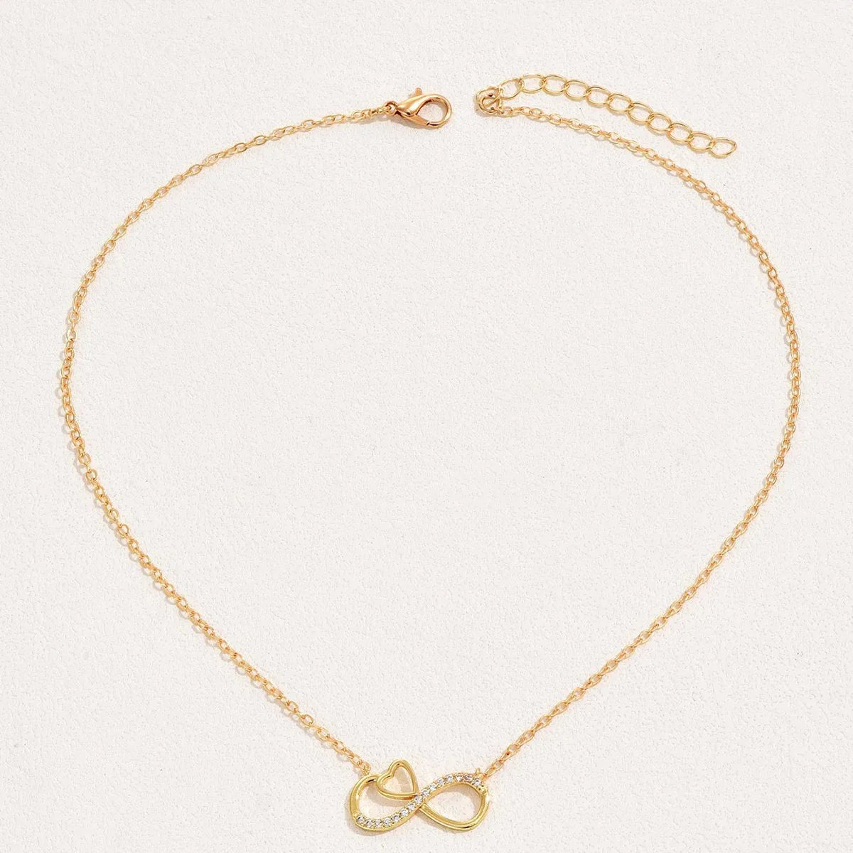 Minimalist Infinity Heart Necklace For Women Shiny Zircon Inlaid Pendant Clavicle Chain Elegant Luxury Aesthetic Choker Daily Party Jewelry Valentine Birthday Gift