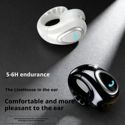 Bluetooth Wireless Ear-clip Single Headphone Open-Ear Air Conduction Earbuds Clip-On Single Headset HIFI Stereo Sound Earphone