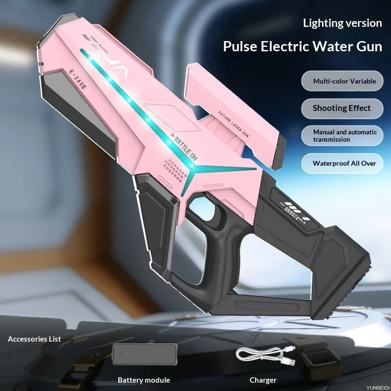 Electric LED Water Gun Automatic Water Suction Large-capacity Continuous Water Spray Summer Game Interaction Children's Gift
