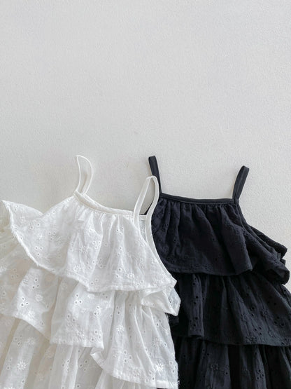 Korea Fashion Baby Girls Camisole Romepr Princess Cotton Sling Infant Bodysuit Dress Baby Outfit 0-2 Years Old