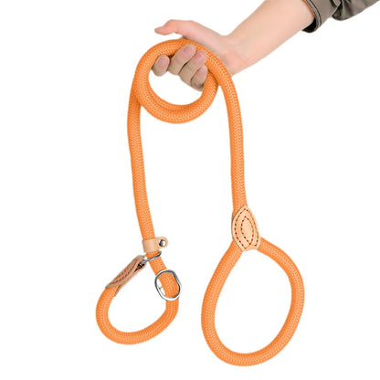 Dog training collar anti riot nylon hand P rope extended thickened unbreakable hand training dog round rope large dog P chain