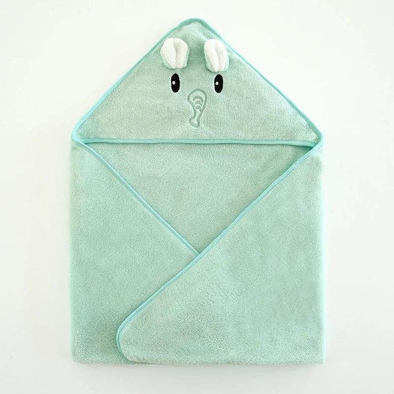 A Soft, Absorbent Baby Bath Towel with Cartoon Design, Thin Summer Style, Newborn Bath Towel, a Must-Have for Babies.