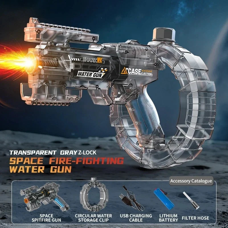 Electric Water Gun with Flashing Function Continuous Powerful Spray Water Gun Summer Outdoor Toy Water Gun Children Adults Gift