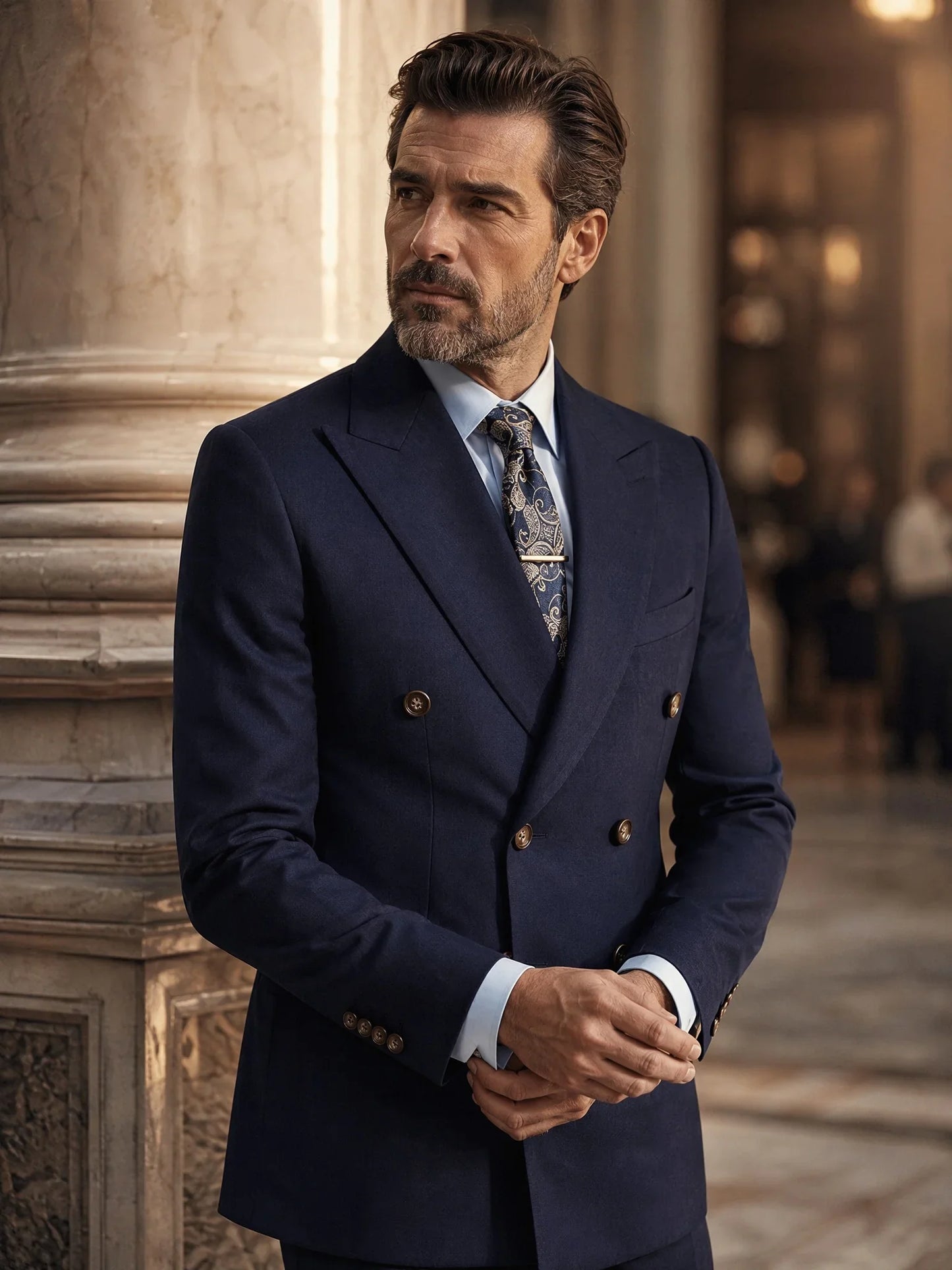 ST Cassy Dark Blue High Quality Luxury Men's Suit 2 Piece Set Wedding Groom Suit for Men Stylish Business Office Suit