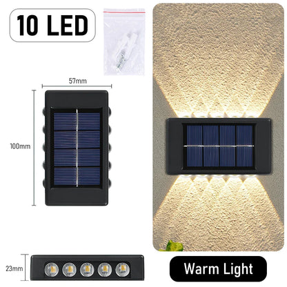 10 LED Solar Wall Lamp Outdoor Waterproof Solar Powered Light UP and