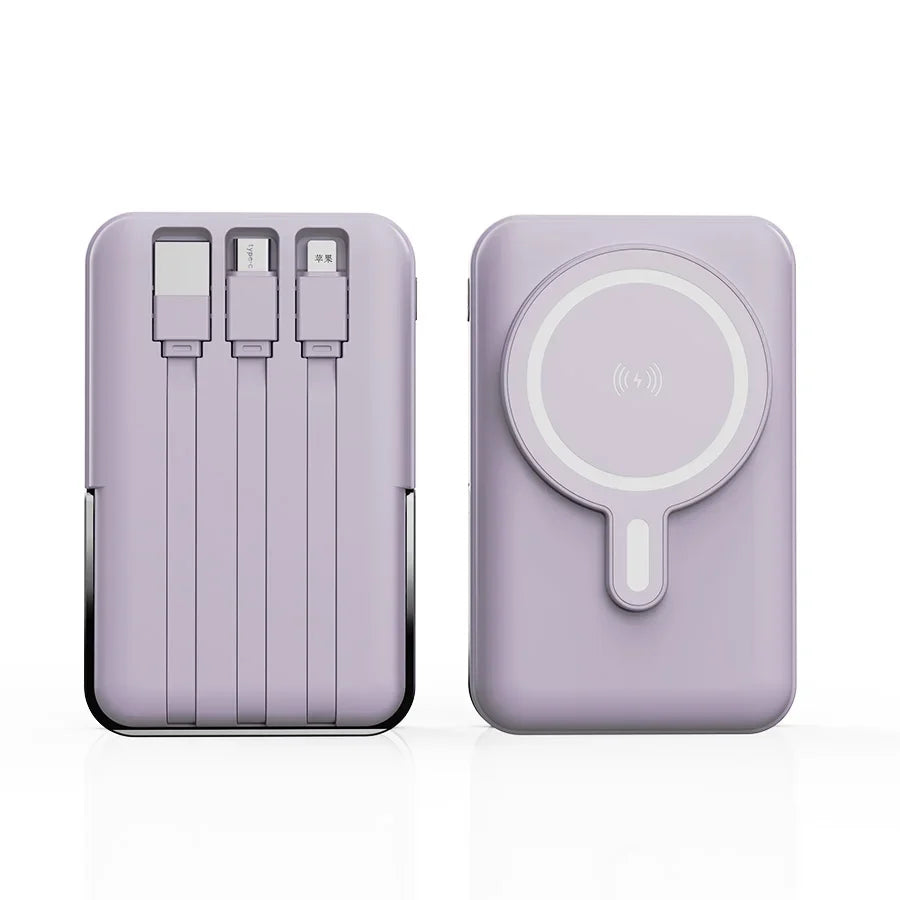 10000mAh Magnetic Wireless Portable Power Bank, 22.5W Fast Charging For All Smartphones, Mobile Power Supply With Back Clip & Foldable Stand Desktop Charger