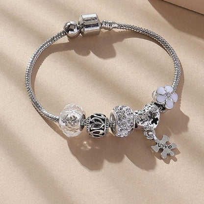 Bohemian Pink Cherry Blossom Love Bracelet Pendant Bead Design Summer Beach Music Festival Leisure Party