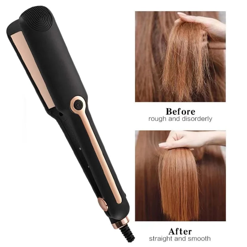 Hair Straightener Professional Ceramic Flat Iron Negative Ion Wide Plate Temperature Adjustable Straightening Iron Splint