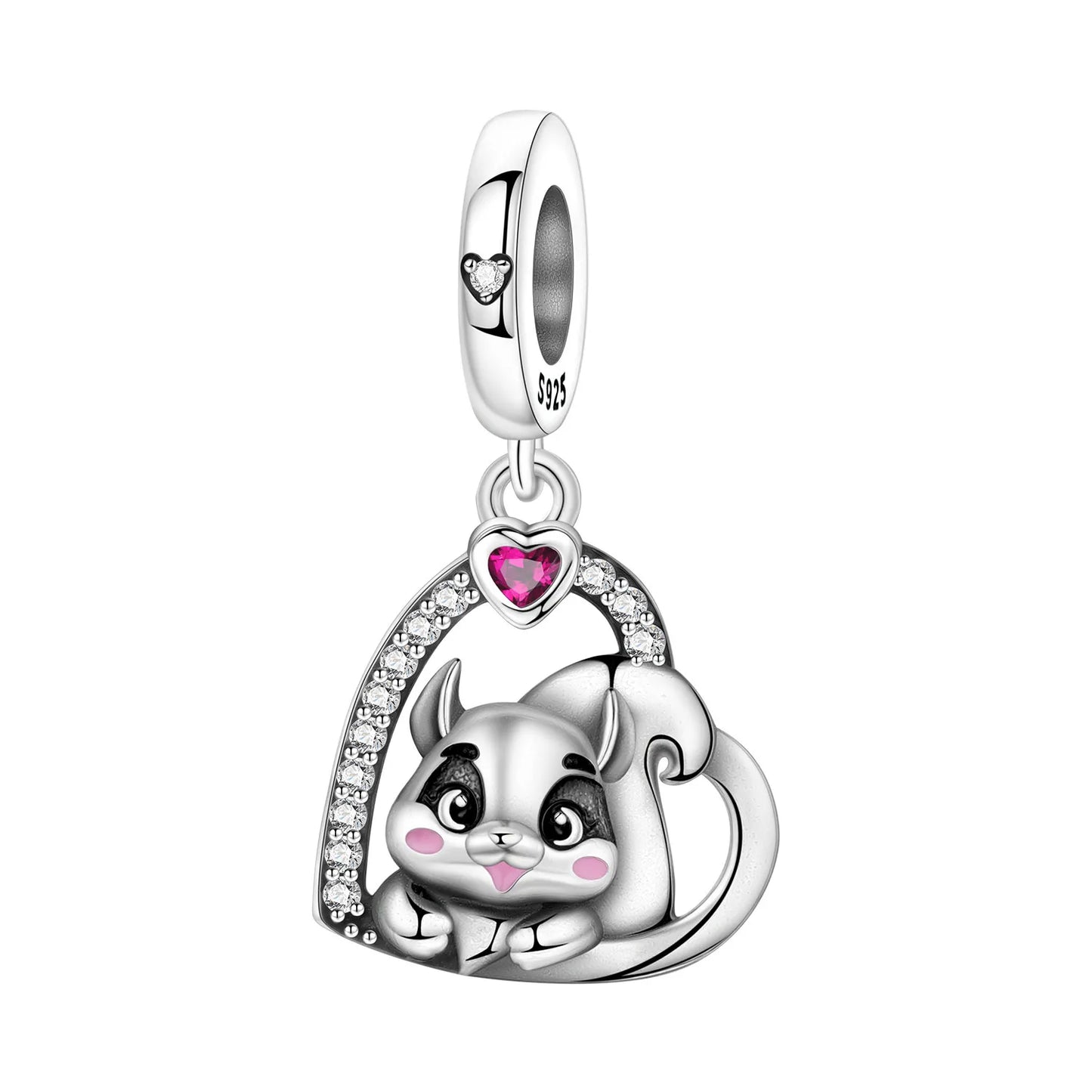 Hot Sale 925 Sterling Silver Dog Cat Cute Pet Animals Pendant Birthday Party Gift for Women Bangle Bracelet Necklace DIY Jewelry