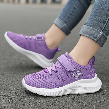 Children's sports shoes, girls' breathable leisure shoes, outdoor sports shoes, mesh surface anti slip fashionable running shoes