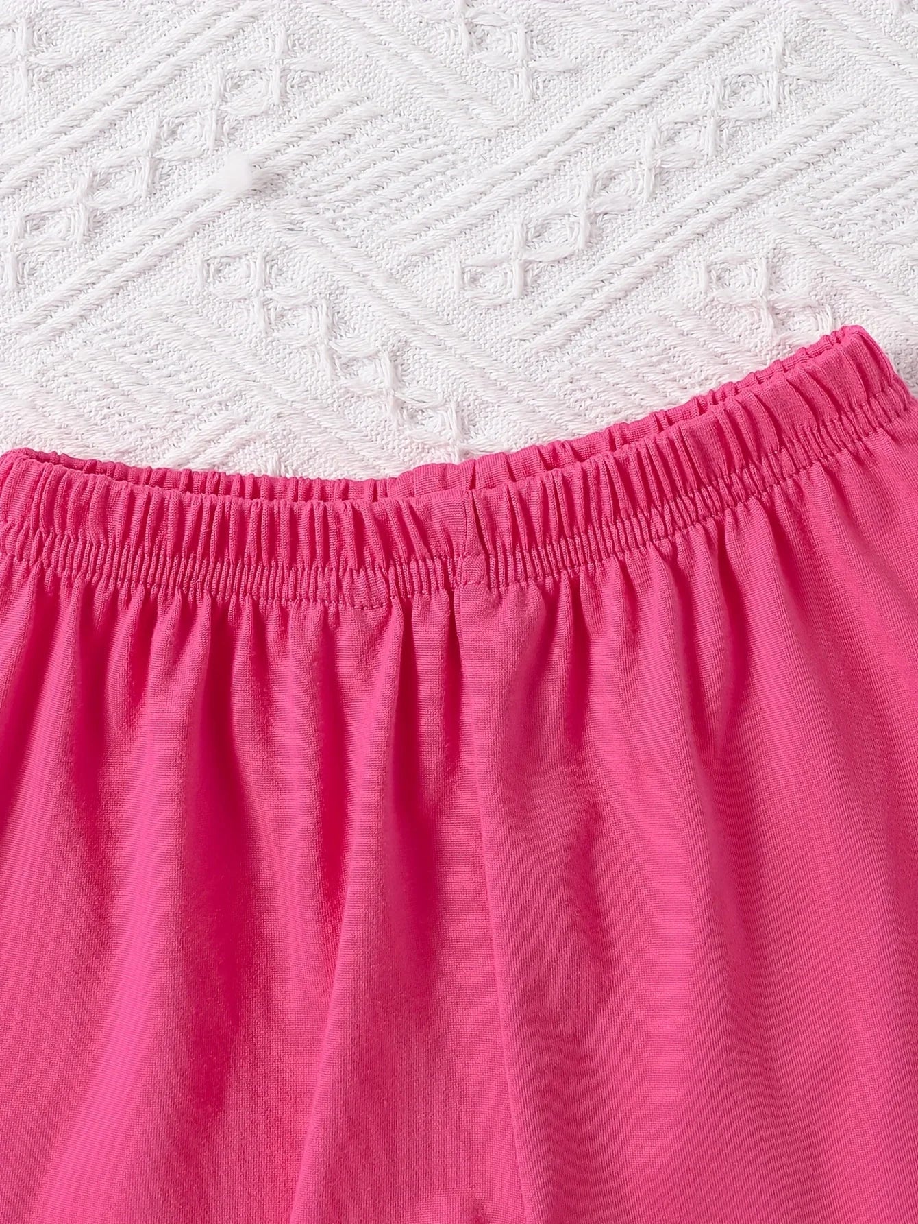 Baby girl round neck short sleeved DADDY'S GIRL fashionable letter pattern top casual short set for spring and summer