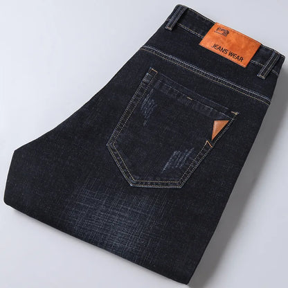   2025 Men NEW Men's Fashion Business Jeans Classic Style Casual Stretch Slim Jean Pants Male Brand Denim Trousers Black Blue Me