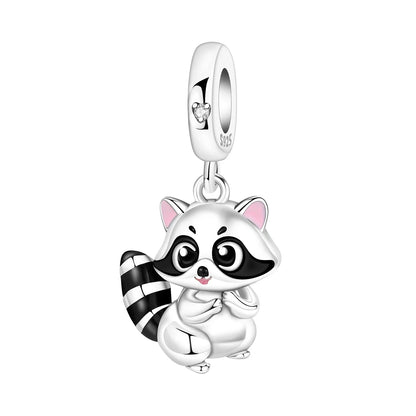 Hot Sale 925 Sterling Silver Dog Cat Cute Pet Animals Pendant Birthday Party Gift for Women Bangle Bracelet Necklace DIY Jewelry