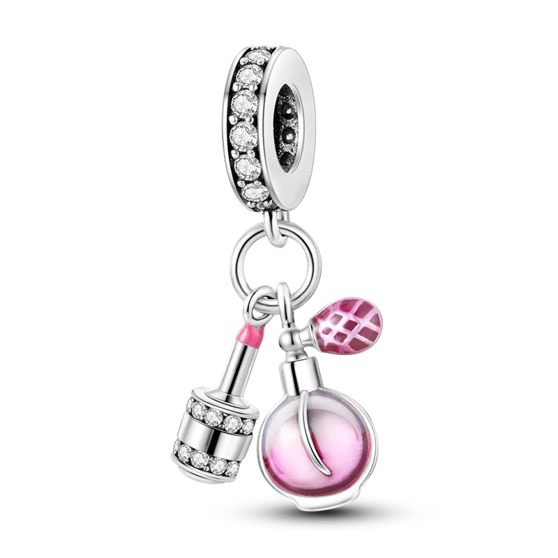 2026 Hot Sale Charms Bead 925 Sterling Silver Pink Butterfly Luminous Firefly Dangle Fit Bangle Bracelet Necklace DIY Jewelry