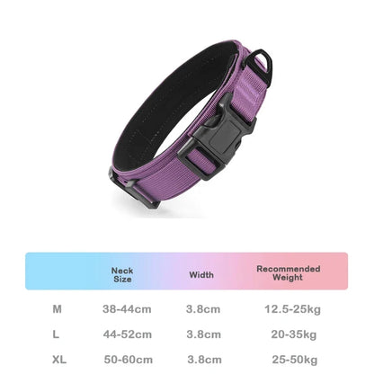 Tactical Dog Collar Adjustable Military Training Nylon Dog Collar with Control Handle and Heavy Metal Buckle for Large Pets