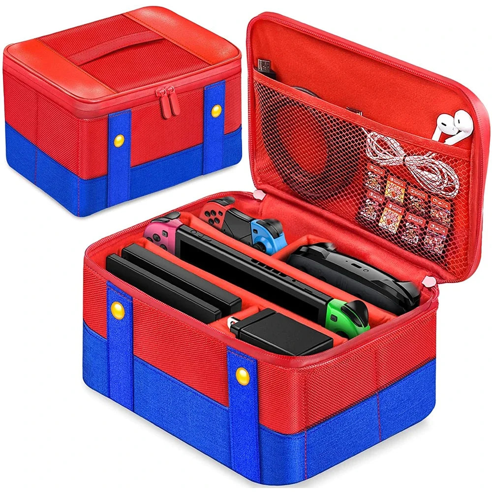 Large Capacity Carrying & Storage Case, All-in-One Protective Travel Bag for Full Set Game Console & Controllers, Shockproof