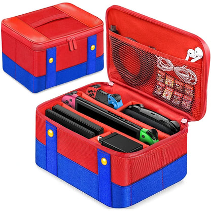 Large Capacity Carrying & Storage Case, All-in-One Protective Travel Bag for Full Set Game Console & Controllers, Shockproof