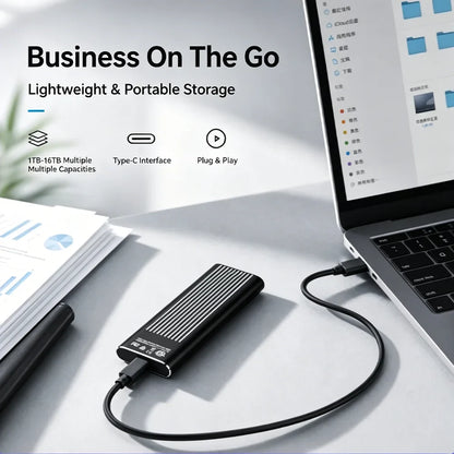 High Speed External Portable SSD 6TB 12TB Plug and Play Mobile Hard Drive Compatible with Windows IOS Android DevicesHigh Speed