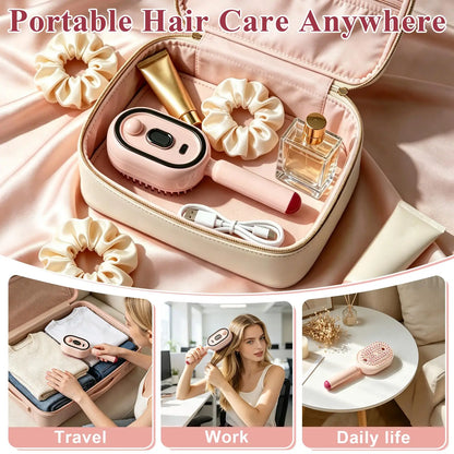 Electric Spray Hair Straightener Comb Electric Steaming Air Cushion Massage Hair Brush Rechargeable Detangling Steam Brush