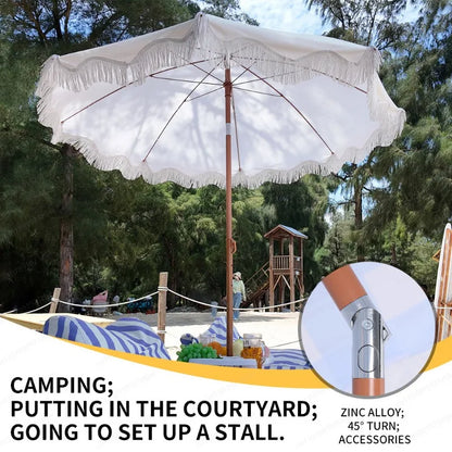 Large Camping  Seaside Resort Beach Umbrella Courtyard Tassel Sun Umbrella Pool Sun Protection Terrace