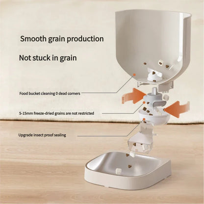 Automatic dog food dispenser with insect-proof seal and timed feeding; 4 meals/10-cup pet food dispenser