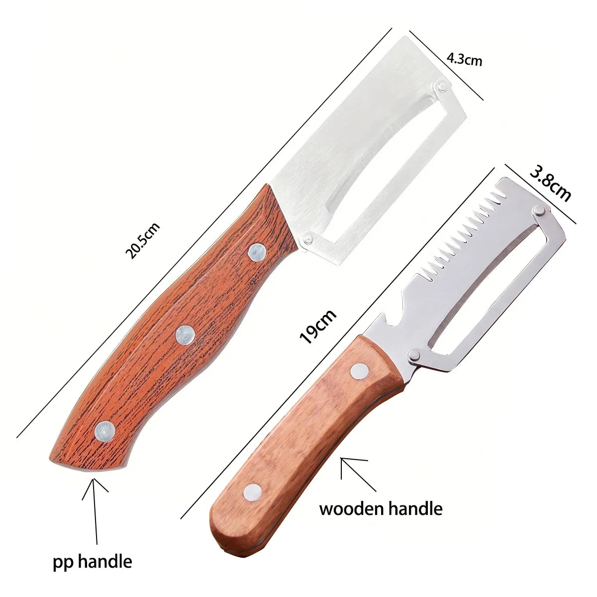 Stainless Steel Vegetable Peeler with Wooden Handle 3-in-1 Fruit Potato Peeler with Bottle Opener Kitchen Peeling Cooking Tools