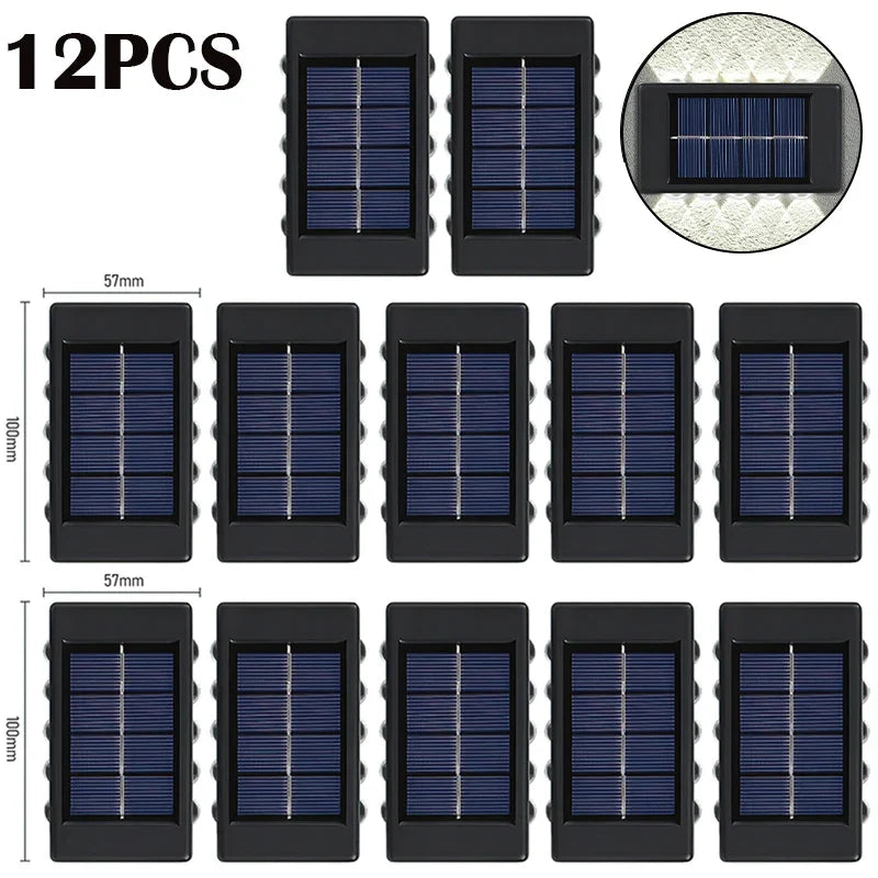 10 LED Solar Wall Lamp Outdoor Waterproof Solar Powered Light UP and