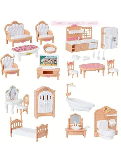 1:12 Miniature Furniture Set For Dollhouse - Bedroom, Living Room, Kitchen, Bathroom Accessories - Perfect Holiday Gift