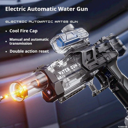 Electric Water Gun with Flashing Function Continuous Spray Water Gun Summer Outdoor Game Water Gun Children's and Adult Toy Gift