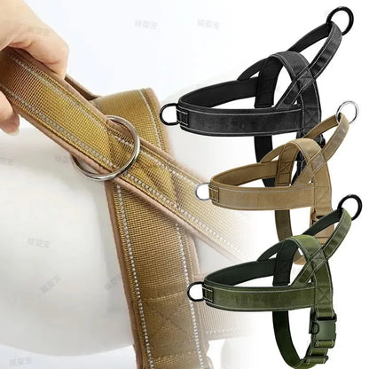 Outdoor Training Vest A7 Dog Traction Rope Dog Harness 1000D Nylon Adjustable Tactical Anti-Pull Dog Harness for Large Dogs