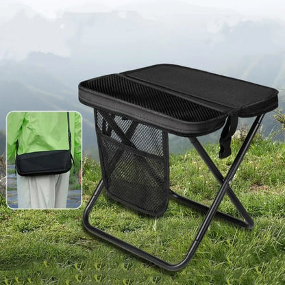 Camping Folding Stool with Storage Sack Portable Pocket Lightweight Stools for Hiking Fishing Climbing Picnic