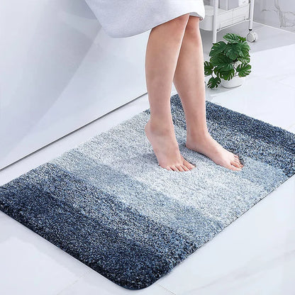 VIKAMA Gradient Stripes Imitation Cashmere Bathroom Floor Mats Anti-Slip Wear-Resistant Bathroom Mats Home Decoration