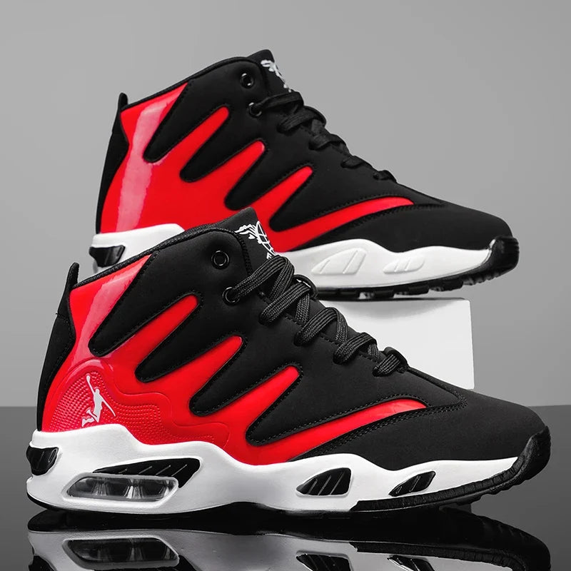 Men's High-Top Basketball Shoes, Heavy-Duty and Stable, Lace-Up Training Sneakers, Unisex, Suitable for Running, Sports, Basketball, Walking. Ideal Gift for Men, Lightweight, Comfortable, Lace-Up Closure, Men's Basketball Sho