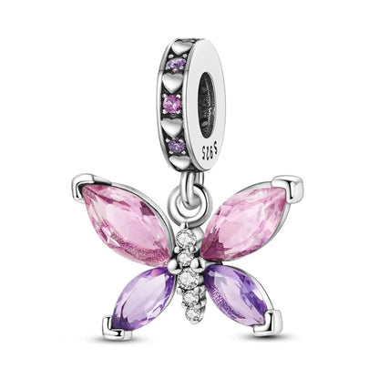 MULA Pink 925 Sterling Silver Charms Pendant Perfume Dreamcatcher Heart Love Beaded Fit Original Bracelet Women DIY Jewelry Gift
