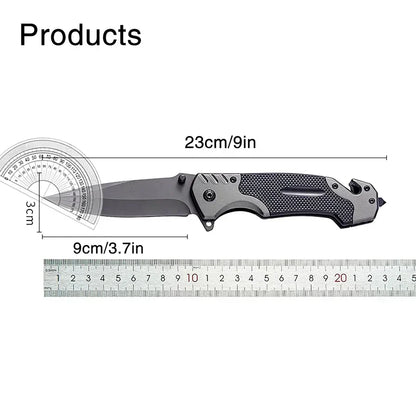 This multi-functional folding knife is a sharp survival knife, suitable for outdoor camping, wilderness survival and fishing