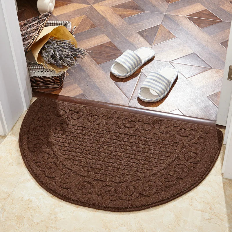 Semi Circle Area Rug Non-slip Entrance Door Mat Carpet Waterproof Semi-Round Welcome Door Mat Outdoor Patio Area Rug Doormat