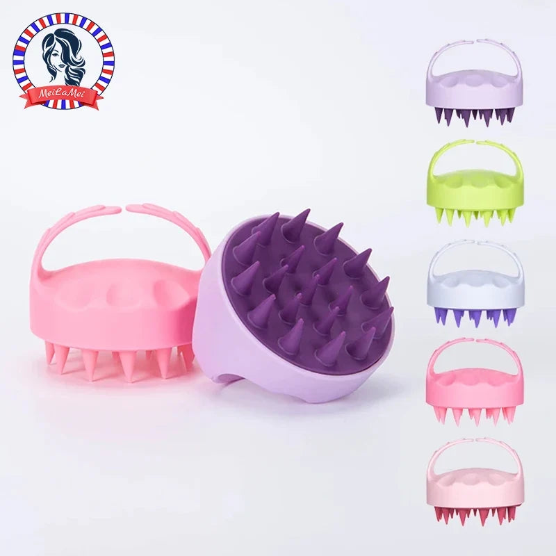 Silicone Shampoo Head Scalp Massage Brush Soft Skin Friendly Hair Washing Massager Comb SPA Beauty Hair Care Tool for Salon