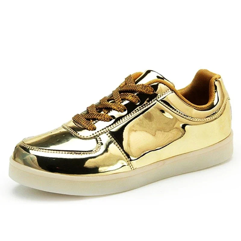 Men Shoes Glowing Light Led Women Spring Fashion Casual Sport Lamp Party Golden Silver Boots Luminous Dancing Flats Sneaker