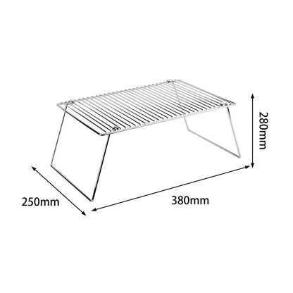 Folding Campfire Grill Baking Rack Drying Roasting Rack Multipurpose Camping Grill for Hunting Outdoor Picnics Fishing Trip