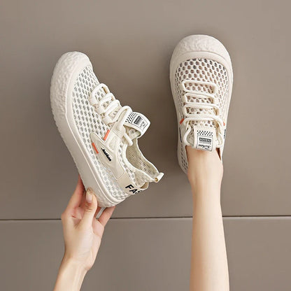 Shoes Woman 2025 Outdoor Casual Sports Shoes Hollow Breathable Comfortable Thick Sole Lightweight Mesh Shoes Women's Sneaker