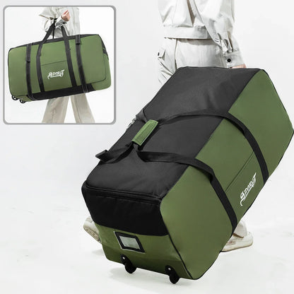 Outdoor Camping Picnic Equipment Storage Box, Tent Supplies Storage Box with Wheels, Large-Capacity Oversized Travel Bag
