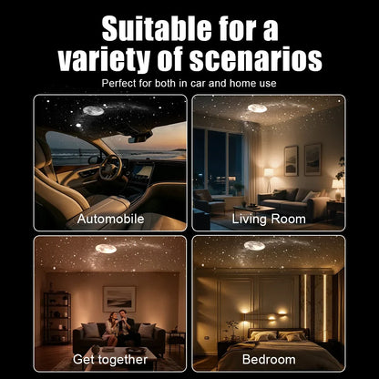Holographic Night Light Projector Plug Play 2-in-1 Galaxy Star Ocean Projector 360 Rotated Usb Powered Ceiling Light For Bedroom