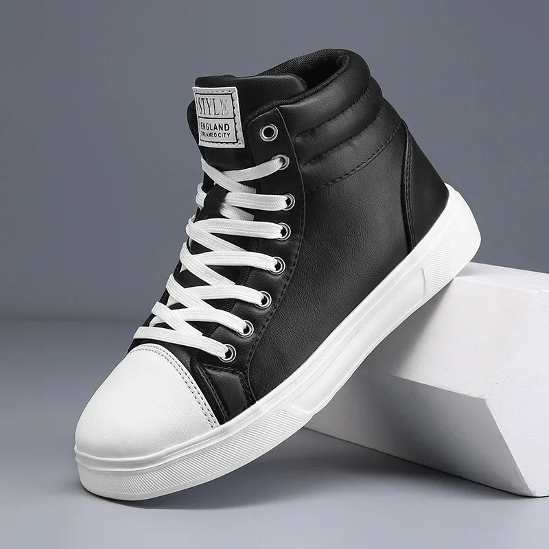 2026 Spring Fashion Red Men's Sneakers High Top Skateboarding Shoes for Men Women Comfortable Unisex Leather Sneakers Size 35-46