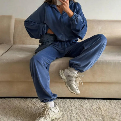 Casual Pants Suit 2026 Spring Autumn Cardigan Sweatshirts Sports Women Fashion Street Long-sleeved Jacket Trousers Two-piece Set