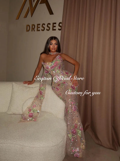 Eeqasn Customized 2026 Luxury Evening Dresses Lace Embroidery Corset Bodice Mermaid Maxi Dress Strapless Formal Wedding Guest