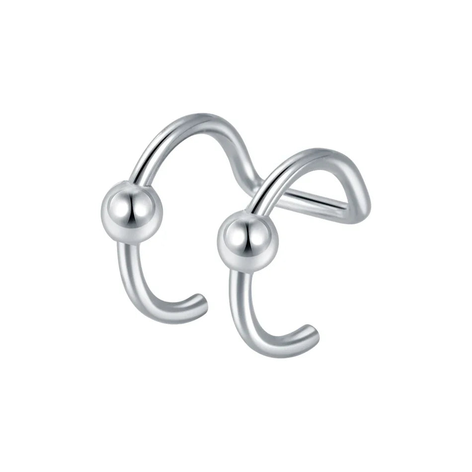 1PC Stainless Steel Fake Nose Ring Hoop Septum Rings Non-Pierced C Clip Lip Ring Earring Fake Nose Piercings Women Body Jewelry