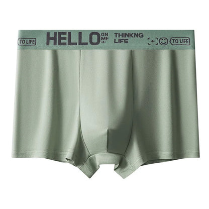 Men's Mid-Waist Thin Briefs Breathable Comfortable Large Size Sports Boxer Shorts Youth Flat Briefs Underwear Polyester Fiber