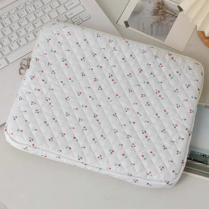 11/13/15 Inch Laptop Sleeve Quilted Laptop Bag Coquette Floral Laptop