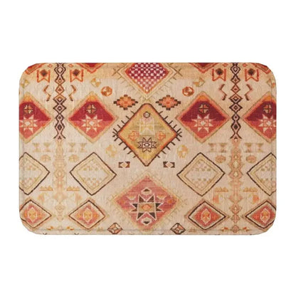 Moroccan Berber Rug Boho Style Front Door Mat Anti-Slip Antique Bohemian Geometric Doormat Floor Bathroom Entrance Rug Carpet
